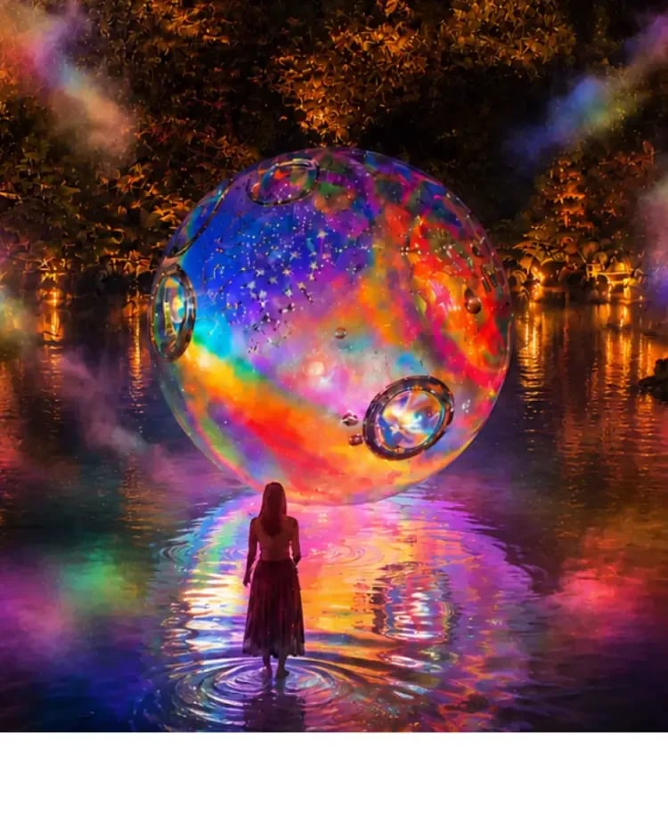 大濠公園 日本庭園ナイトアート「世解 -SEKAI-」（画像: 公式サイトより）